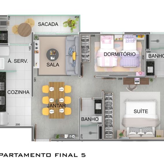 2 dorms - 61m² | 1 ou 2 vagas