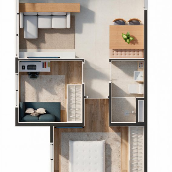 Tipo final 2 - planta 3D